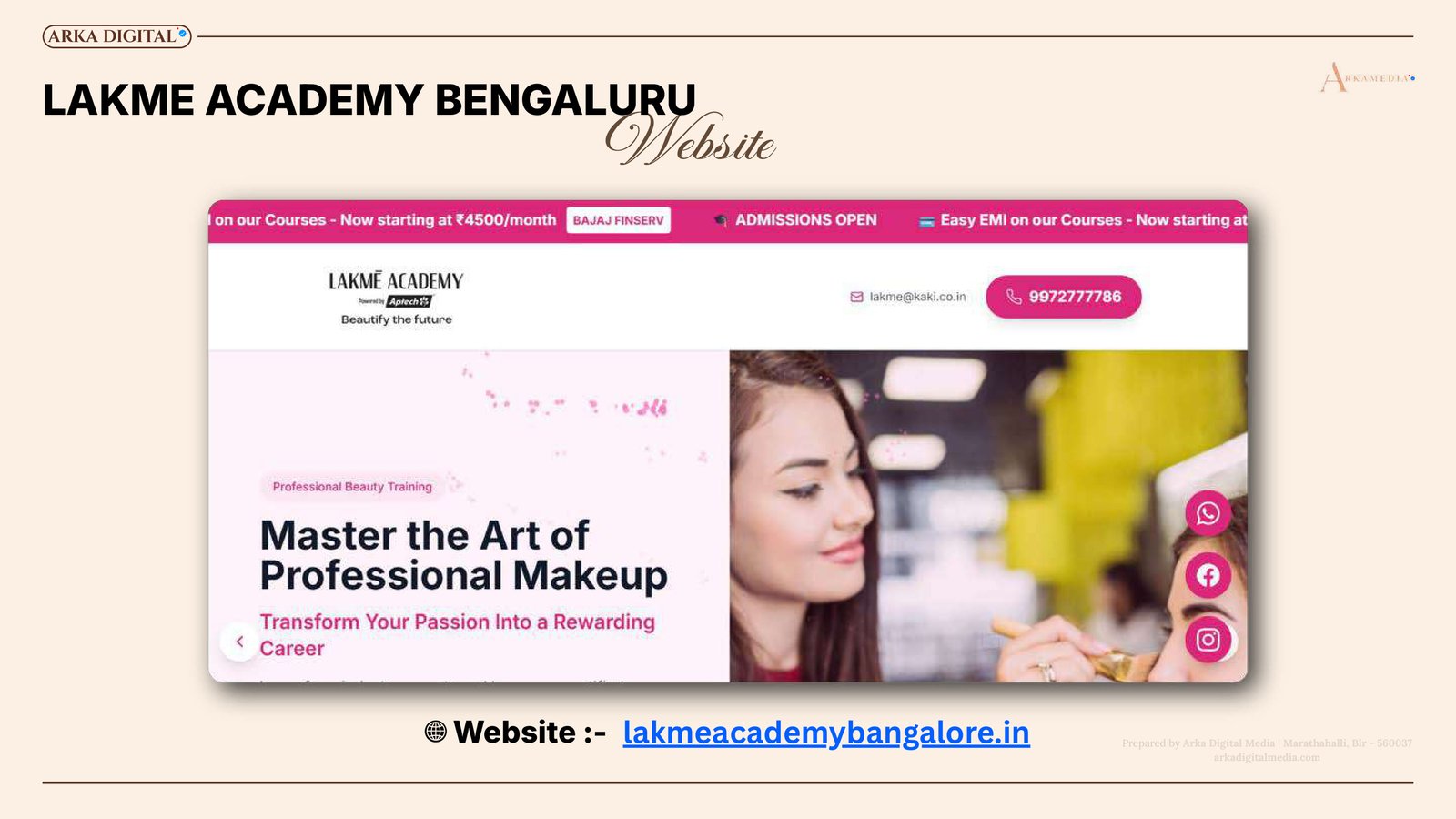 Lakme Academy Website